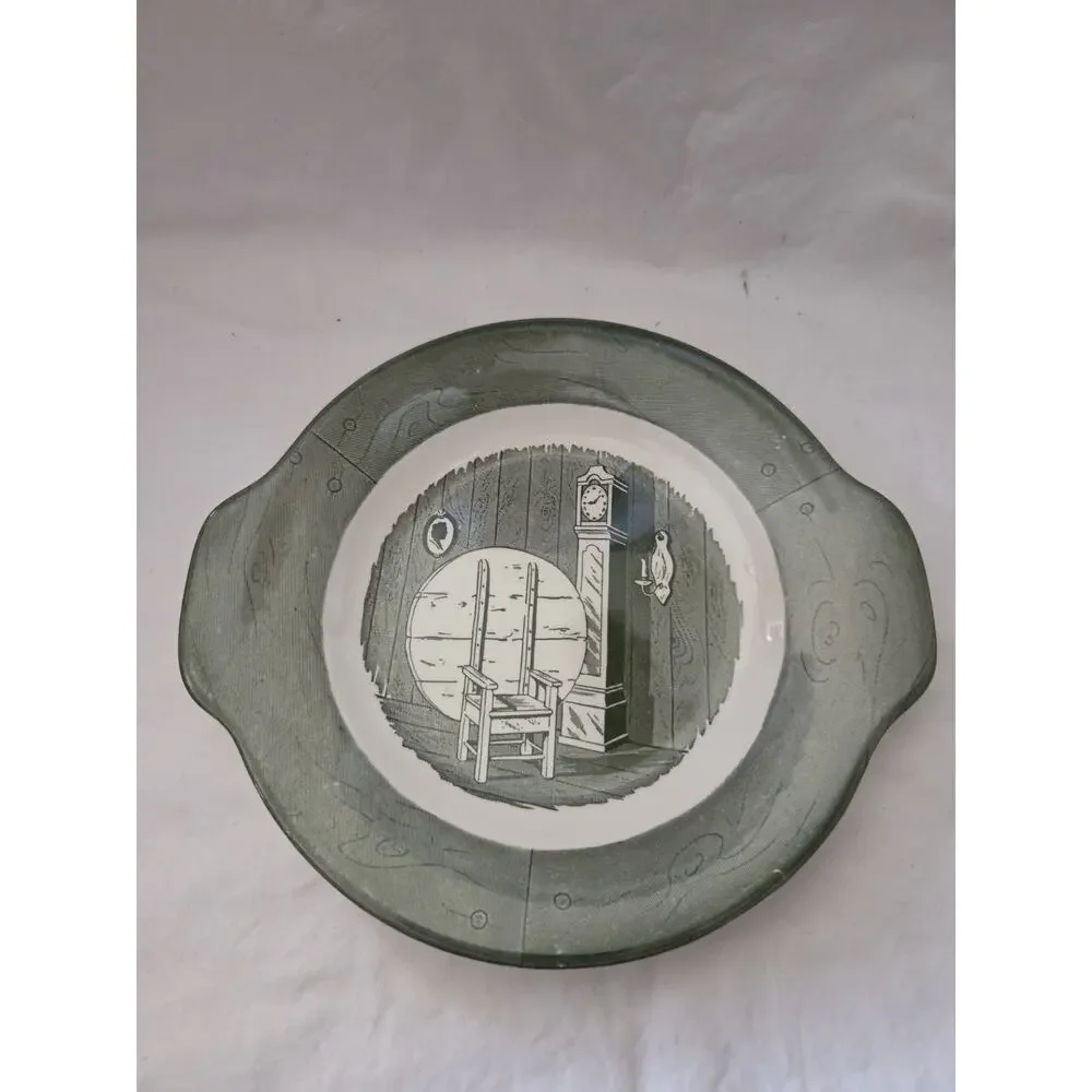 Vintage Royal China Colonial Homestead Green Underplate For Round Gravy Boat. 8